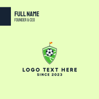 Soccer Pitch Shield Business Card Design