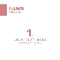 Pink Cursive Letter H Business Card Design