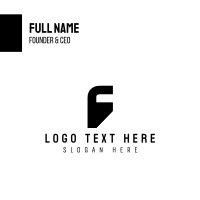 Black Letter F Silhouette Business Card Design