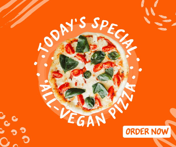 Vegan Pizza Facebook Post Design Image Preview