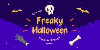 Freaky Halloween Twitter Post Design