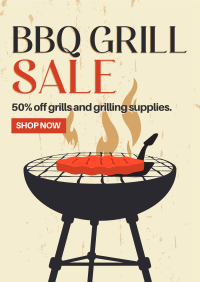 Flaming Hot Grill Poster Design