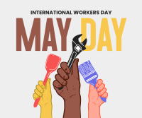 Celebrate Our Heroes on May Day Facebook Post Design