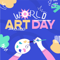 Quirky World Art Day Instagram Post Design