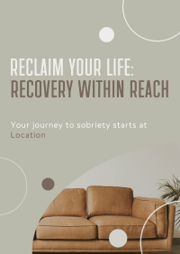 Peaceful Sobriety Support Group Poster Design