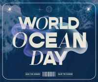 Y2K Ocean Day Facebook Post Design