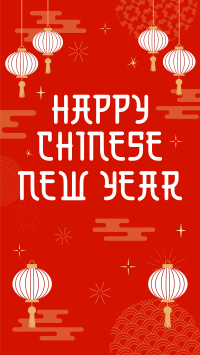 Chinese New Year Lanterns Facebook Story Design