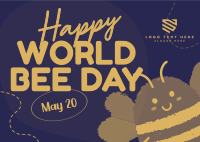 Modern Celebrating World Bee Day Postcard Image Preview