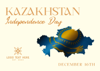 Kazakhstan Day Flag Postcard Design