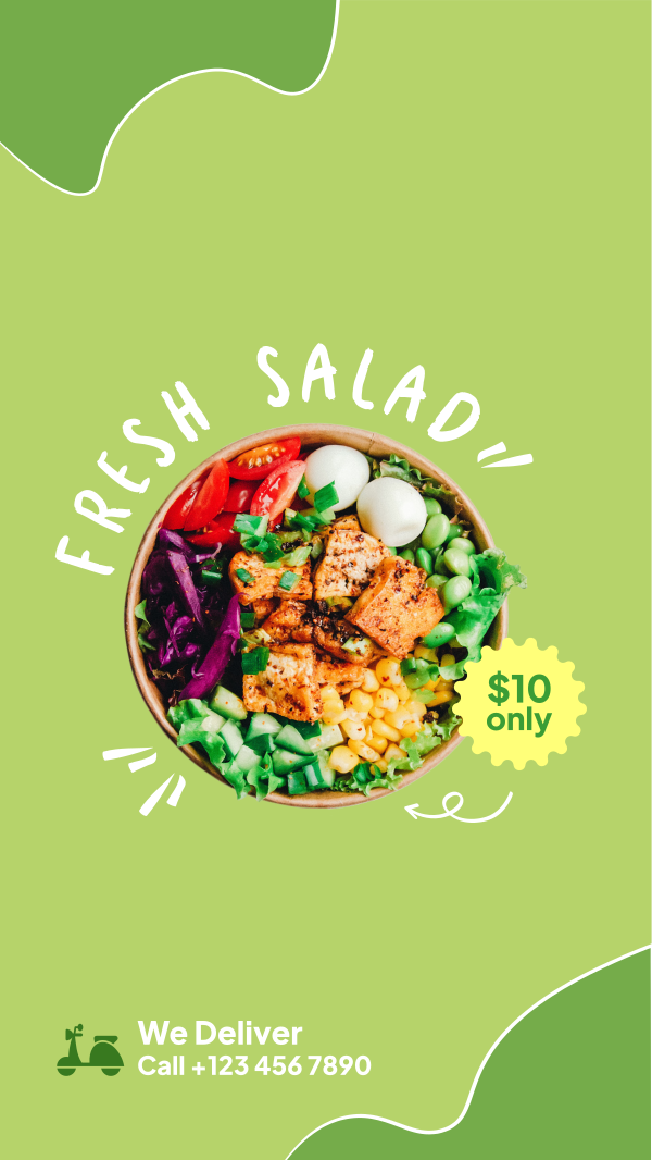 Fresh Salad Delivery Instagram Story Design Image Preview