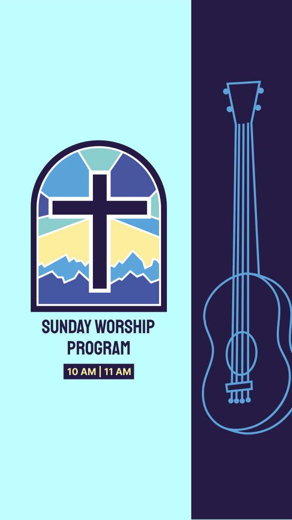 Sunday Worship Program Instagram Story Design Image Preview