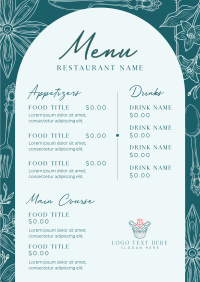 Vintage Floral Feast Menu Preview