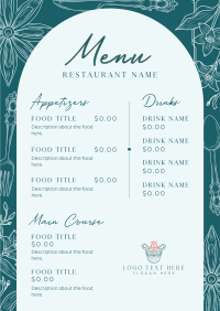 Vintage Floral Feast Menu Preview