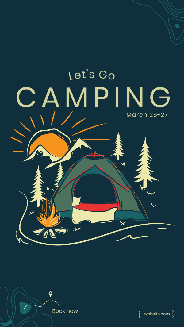 Campsite Sketch Instagram Story Design Image Preview