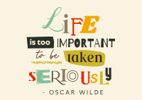 Life is Important Quote Postcard Image Preview