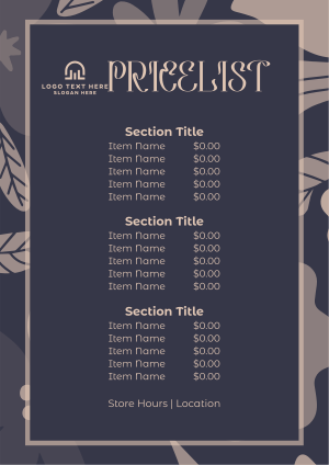 Modern Floral Menu Image Preview
