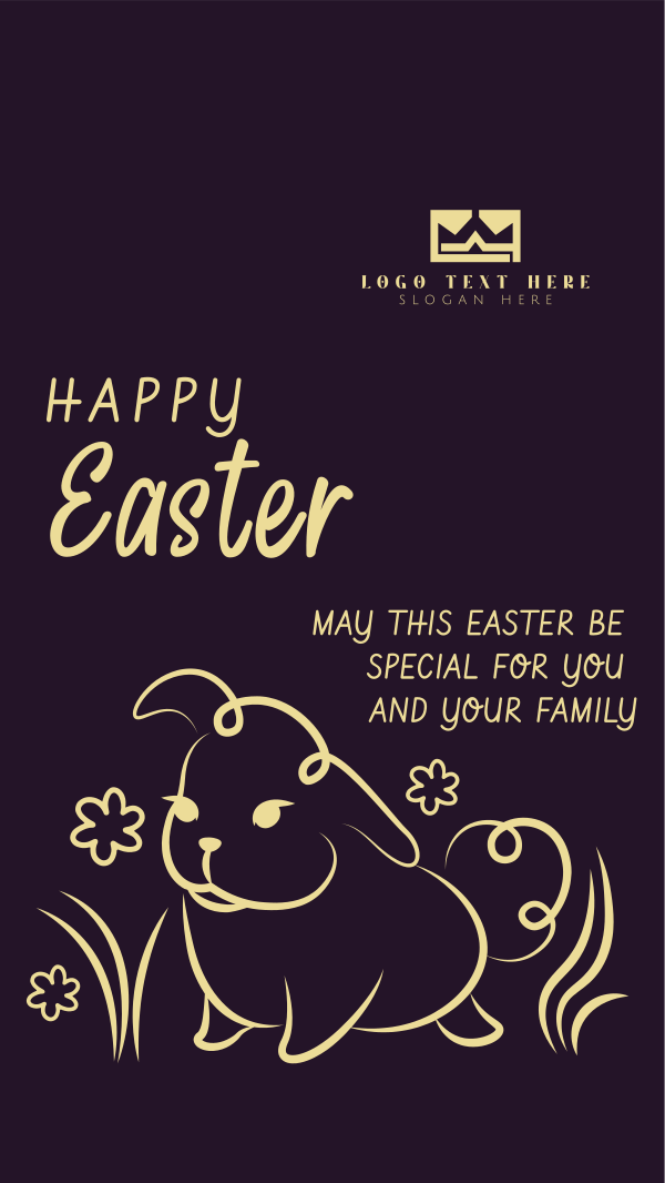 Easter Bunny Greeting Instagram Story Design Image Preview