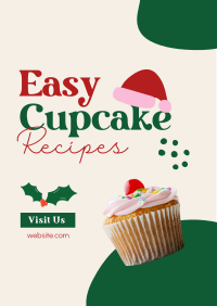 Christmas Cupcake Recipes Flyer Design
