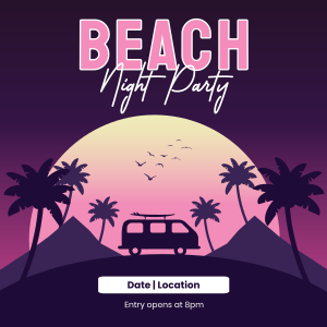 Beach Night Party Instagram post Image Preview