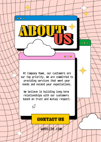 About Us Retro Window Poster Image Preview