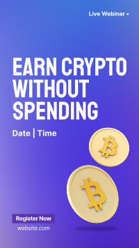 Earn Crypto Live Webinar Instagram story Image Preview