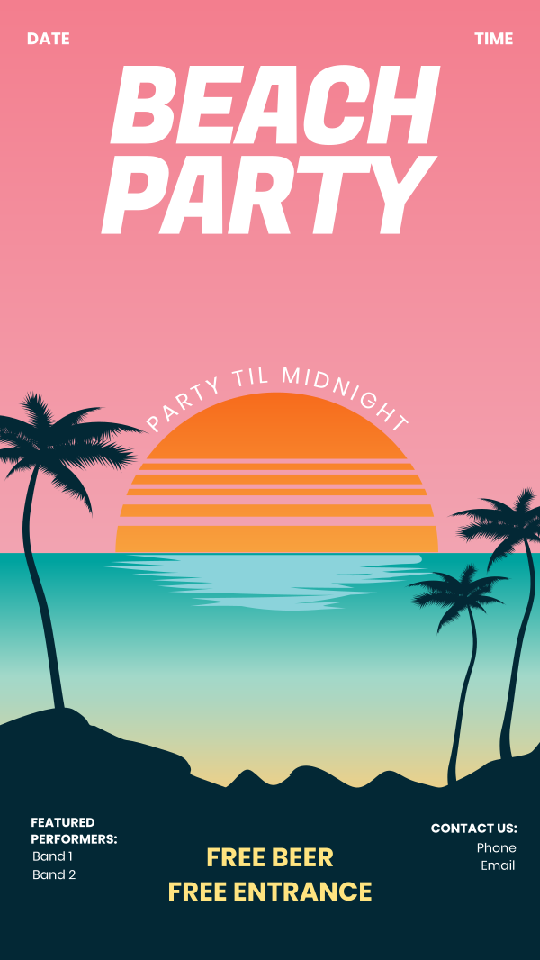 Beach Party Instagram Story Design Image Preview