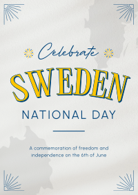 Conventional Sweden National Day Poster Design