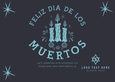 Candles for Dia De los Muertos Postcard Image Preview