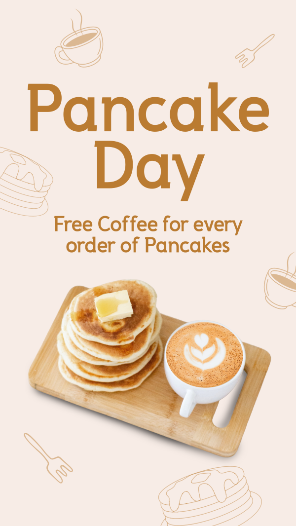 Pancake & Coffee Instagram Story Design Image Preview