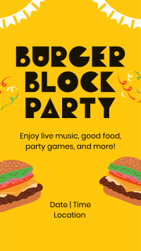 Burger Block Party Instagram Reel Design