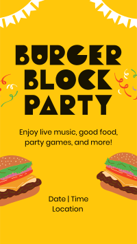 Burger Block Party Instagram reel Image Preview