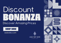 Geometric Discount Bonanza Postcard Design