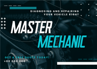 Abstract Professional Motor Mechanic Postcard Image Preview