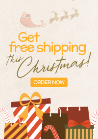 Contemporary Christmas Free Shipping Poster Image Preview