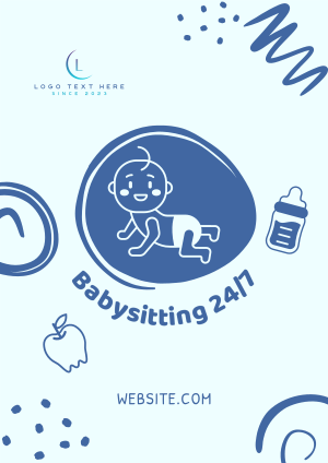 Babysitting Services Illustration Flyer Image Preview