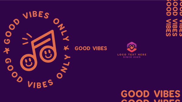 Good Vibes Happy Note YouTube Banner Design Image Preview