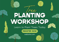 Tree Planting Workshop Postcard Design