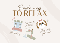 Cute Relaxation Tips Postcard Design