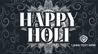 Holi Greeting Flourishes Facebook Event Cover Design