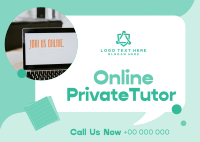 Online Private Tutor Postcard Image Preview