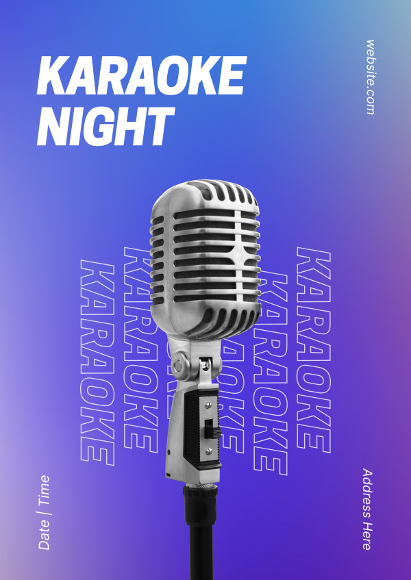 Karaoke Night Gradient Poster Design Image Preview