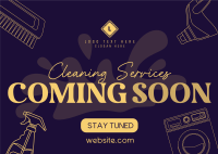 Coming Soon Cleaning Services Postcard Image Preview