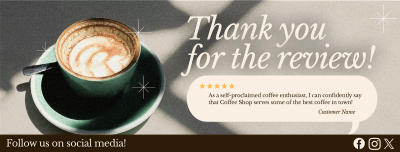 Minimalist Coffee Shop Review Facebook cover Image Preview