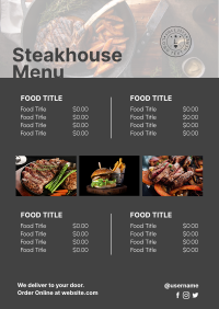 American Steakhouse Menu Preview