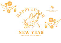 Ink Lunar Rabbit Postcard Design