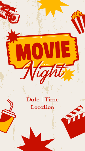 Retro Movie Night Facebook story Image Preview