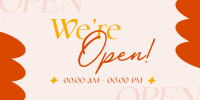 We're Open Now Twitter Post Design