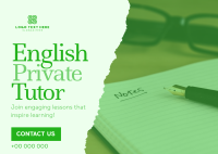 Minimalist English Tutor Postcard Design