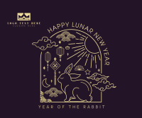 Lunar Rabbit Facebook Post Design