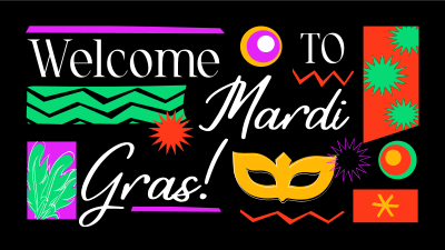 Mardi Gras Mask Welcome Facebook event cover Image Preview